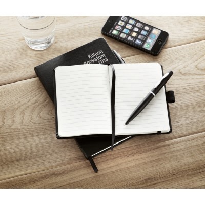 Libreta A6 con bolígrafo y tapa rígida personalizada